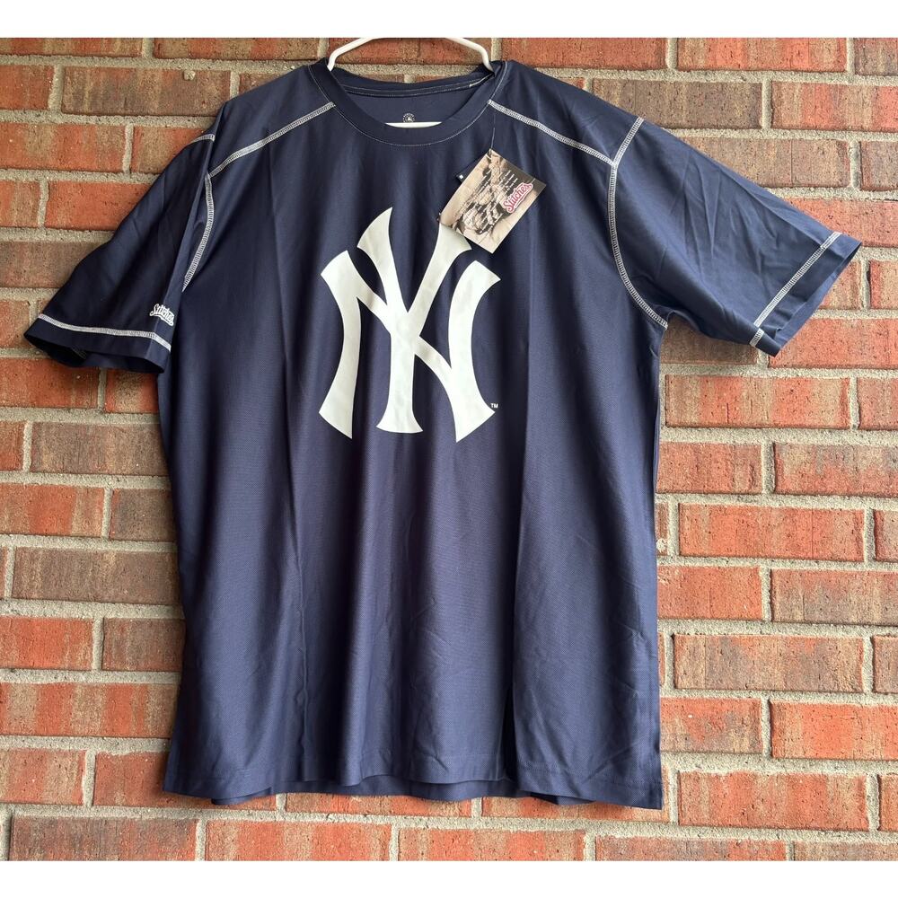 Stitches New York Yankees MLB Jersey T-Shirt sz X-Large Blue Baseball Fan